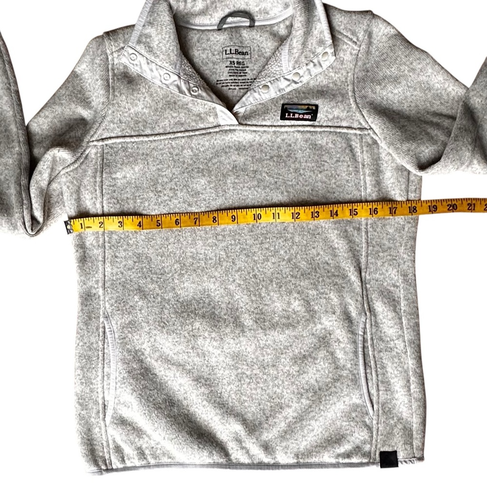 L.L.Bean Classic Outdoorsy Gorpcore Sweater Fleece Pullover - Tan/Oatmeal - XS - Picture 6 of 7